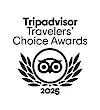 Tripadvisor Travelers' Choice Awards 2025 logo with an owl and laurel wreath design.